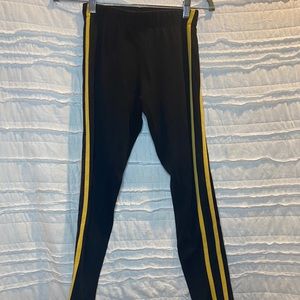 Black and Yellow Striped Garage Leggings